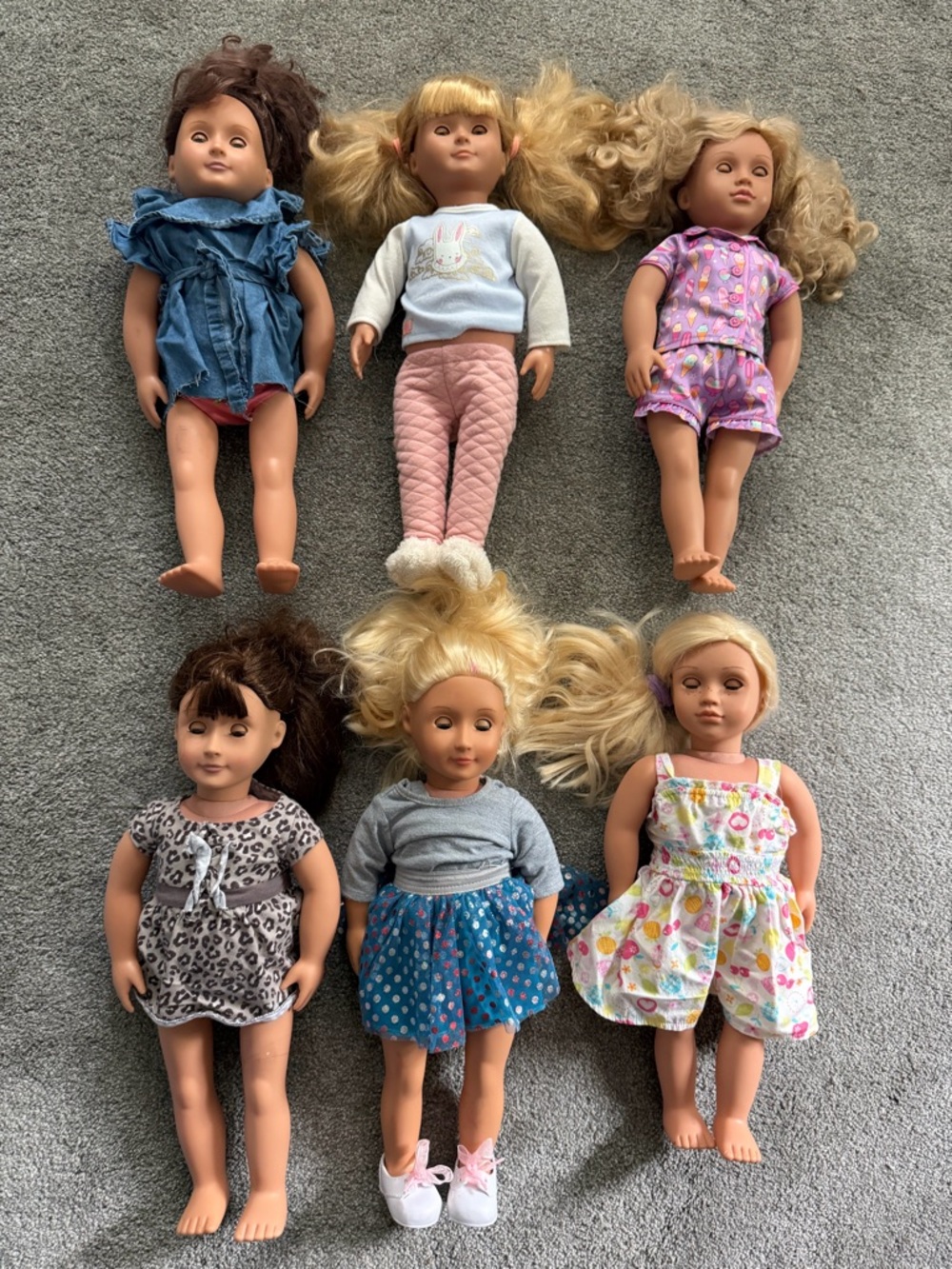 Our Generation Doll Lot of 6 Girls w/ Clothes Outfits